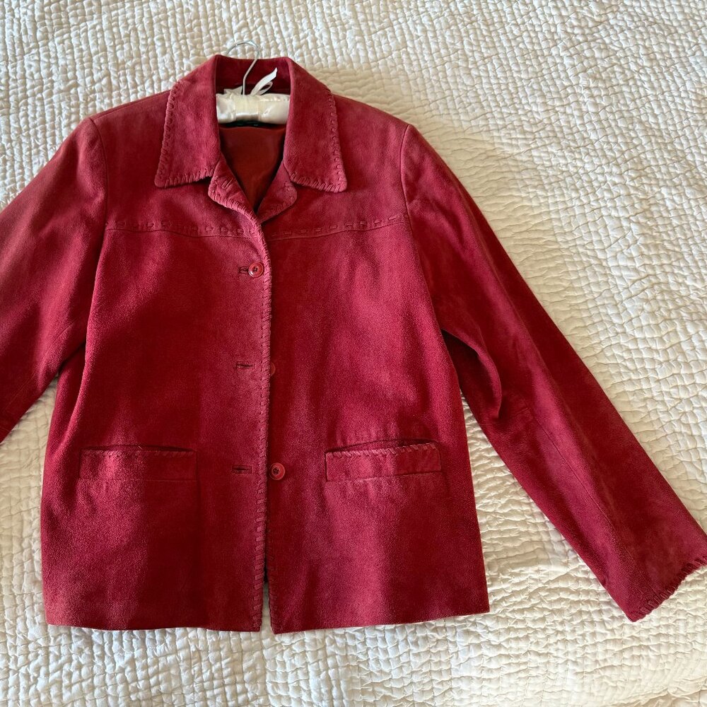 The Territory Ahead Suede Jacket Size M Cranberry Color